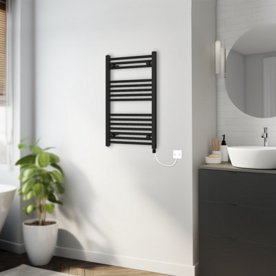 Rinse Bathrooms 400W Electric Heated Warming Towel Rail Bathroom ...
