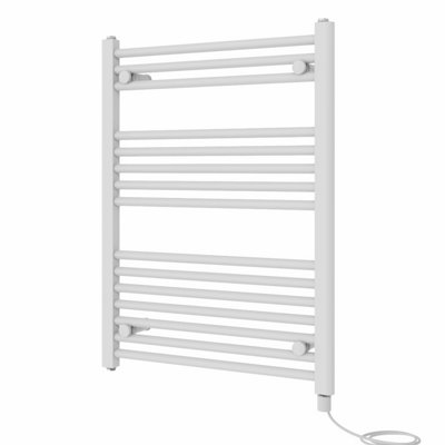 Rinse Bathrooms 400W Electric Heated Warming Towel Rail Bathroom Radiator White - 800x600mm