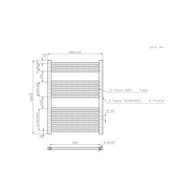 Rinse Bathrooms 400W Electric Heated Warming Towel Rail Bathroom Radiator White - 800x600mm