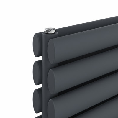Rinse Bathrooms 472x1600mm Anthracite Horizontal Radiator Double Column ...