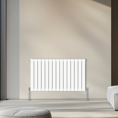 Rinse Bathrooms 600x1020mm Horizontal Column Designer Radiator White Double Flat Panel Radiators