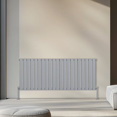 Rinse Bathrooms 600x1428mm Horizontal Column Designer Radiator Chrome Single Flat Panel Radiators