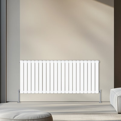 Rinse Bathrooms 600x1428mm Horizontal Column Designer Radiator White Double Flat Panel Radiators