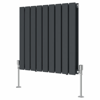 Rinse Bathrooms 600x612mm Horizontal Column Designer Radiator Anthracite Double Flat Panel Radiators
