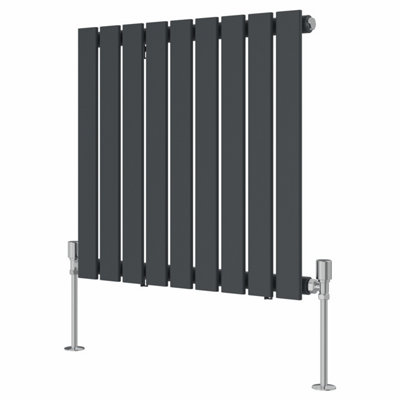 Rinse Bathrooms 600x612mm Horizontal Column Designer Radiator Anthracite Single Flat Panel Radiators