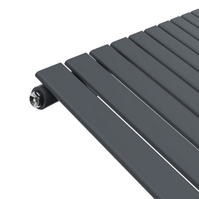 Rinse Bathrooms 600x612mm Horizontal Column Designer Radiator Anthracite Single Flat Panel Radiators