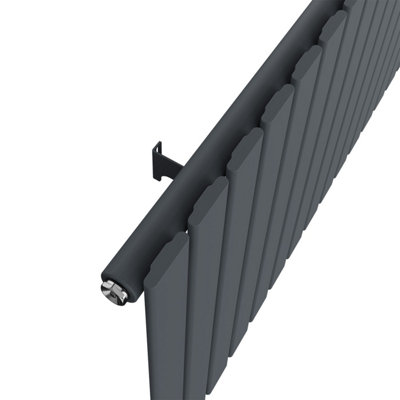 Rinse Bathrooms 600x612mm Horizontal Column Designer Radiator Anthracite Single Flat Panel Radiators