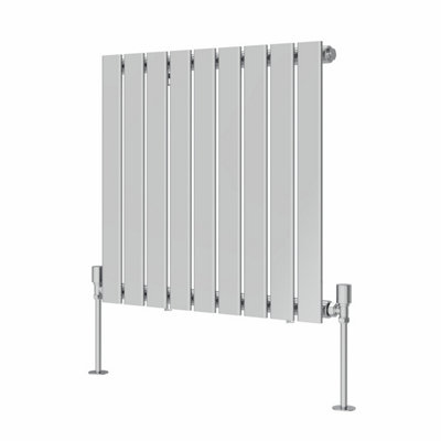 Rinse Bathrooms 600x612mm Horizontal Column Designer Radiator Chrome Single Flat Panel Radiators