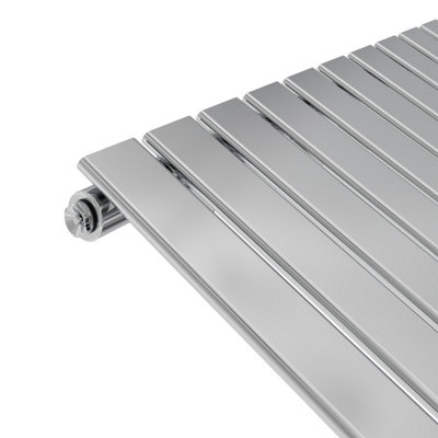 Rinse Bathrooms 600x612mm Horizontal Column Designer Radiator Chrome Single Flat Panel Radiators