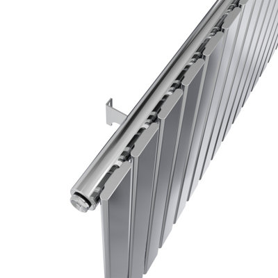 Rinse Bathrooms 600x612mm Horizontal Column Designer Radiator Chrome Single Flat Panel Radiators