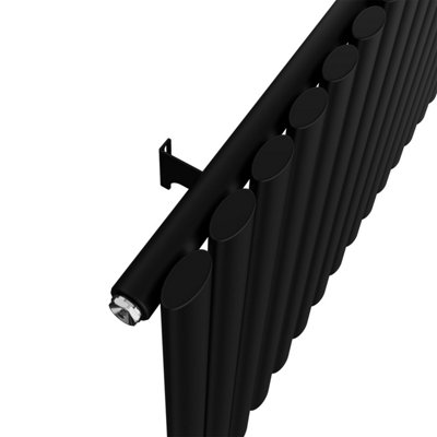 Buy Rinse Bathrooms 600x767mm Black Horizontal Designer Radiator Single ...