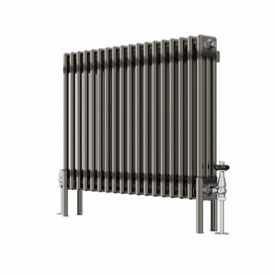 Rinse Bathrooms 600x832mm Raw Metal Horizontal 3 Column Radiator ...