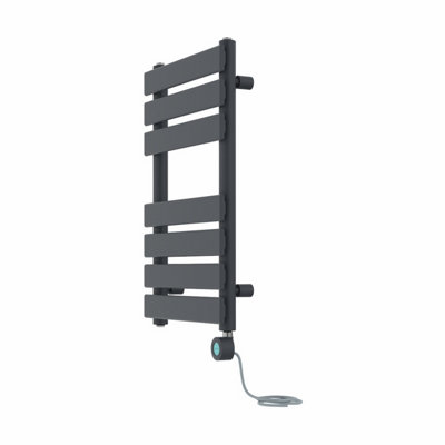 Rinse Bathrooms 650x400mm Sand Grey Flat Panel Electric Heated Towel Rail Thermostatic Timer Bathroom Towel Radiator 400W