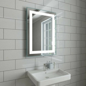 Rinse Bathrooms 700 x 500mm Illuminated LED Bathroom Mirror with Demister IP44