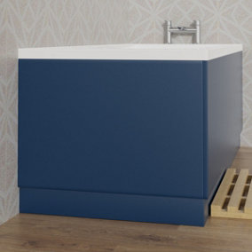Rinse Bathrooms 700mm Bath End Panel 18mm MDF Painting Matte Blue Adjustable Height for Bathroom Soaking Tub