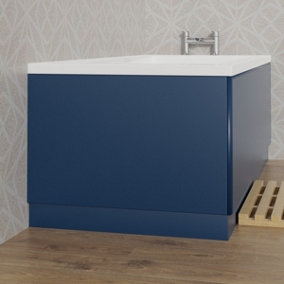 Rinse Bathrooms 750mm Bath End Panel 18mm MDF Painting Matte Blue Adjustable Height for Bathroom Soaking Tub