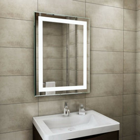 Rinse Bathrooms 800 x 600 mm Illuminated LED Bathroom Mirror with Demister - IP44