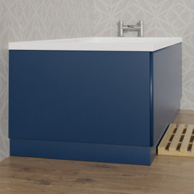Rinse Bathrooms 800mm Bath End Panel 18mm MDF Painting Matte Blue Adjustable Height for Bathroom Soaking Tub