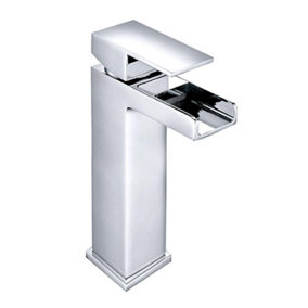 Rinse Bathrooms Basin Taps Tall Single Lever Chrome Brass Bathroom Sink Basin Mixer Tap High