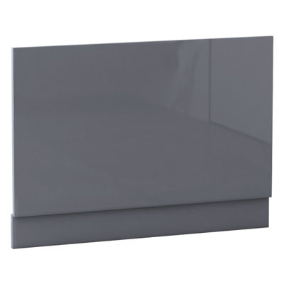 Rinse Bathrooms Bath End Panel Gloss Grey 800mm | DIY at B&Q