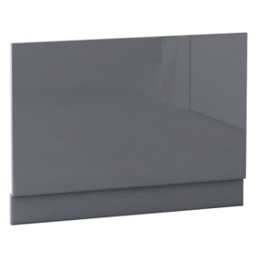 Rinse Bathrooms Bath End Panel Gloss Grey 800mm