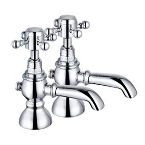 Rinse Bathrooms Bath Tap Bathroom Twin Lever Chrome Brass Tub Taps