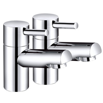 Rinse Bathrooms Bath Tap Pair of Hot and Cold Bathroom Tub Taps Chrome