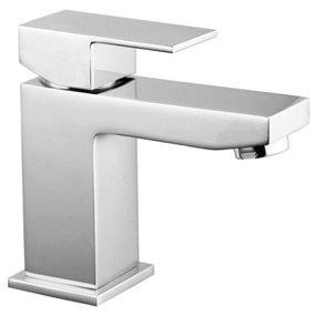 Rinse Bathrooms Bathroom Sink Washroom Basin Single Lever Chrome Brass Square Mini Mixer Tap