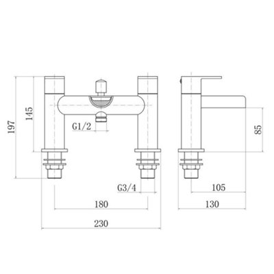 Rinse Bathrooms Bathroom Waterfall Double Handle Mixer Monobloc Tap ...