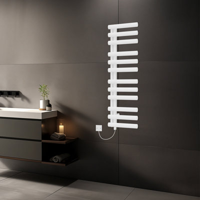 Rinse Bathrooms Designer 1200x450mm Prefilled Electric Heated Towel ...