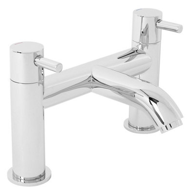 Rinse Bathrooms Designer Bathroom Bath Mixer Tap Dual Lever Control Solid Brass Construction Chrome Finish