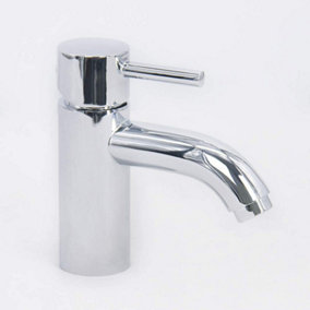 Rinse Bathrooms Designer Solid Brass Bathroom Chrome Finish Mono Basin Mixer Tap Sink Lever Action