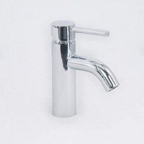 Rinse Bathrooms Designer Solid Brass Bathroom Chrome Finish Mono Basin Mixer Tap Sink Lever Action