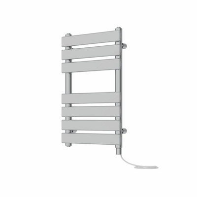 Rinse Bathrooms Electric Flat Panel Heated Towel Rail Chrome Bathroom Ladder Radiator Warmer 650x400mm 400W