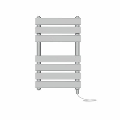 Rinse Bathrooms Electric Flat Panel Heated Towel Rail Chrome Bathroom Ladder Radiator Warmer 650x400mm 400W