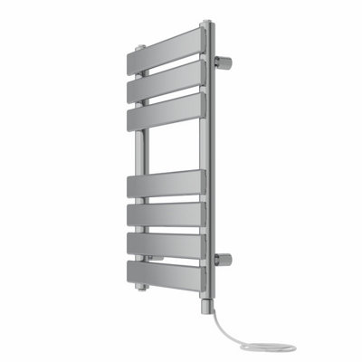 Rinse Bathrooms Electric Flat Panel Heated Towel Rail Chrome Bathroom Ladder Radiator Warmer 650x400mm 400W