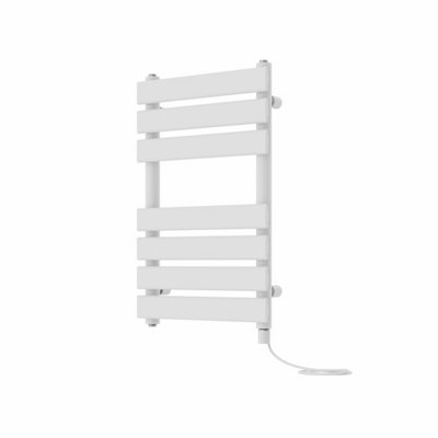 Rinse Bathrooms Electric Flat Panel Heated Towel Rail White Bathroom Ladder Radiator Warmer 650x400mm 400W