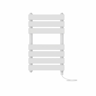 Rinse Bathrooms Electric Flat Panel Heated Towel Rail White Bathroom Ladder Radiator Warmer 650x400mm 400W