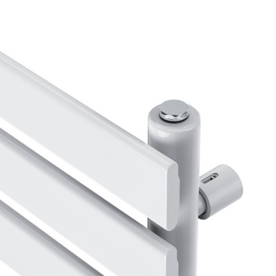 Rinse Bathrooms Electric Flat Panel Heated Towel Rail White Bathroom Ladder Radiator Warmer 650x400mm 400W
