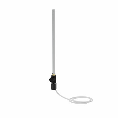 Rinse Bathrooms Electric Heating Element Dual Fuel + Black Cover Cap + Black T Piece with End Plug for Heated Towel Rail 1000W