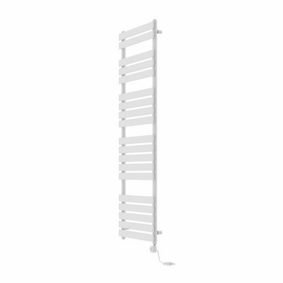 Rinse Bathrooms Flat Panel Electric Heated Towel Rail Touch Screen Timer Bathroom Radiator Prefilled White 1800x600mm 1000W