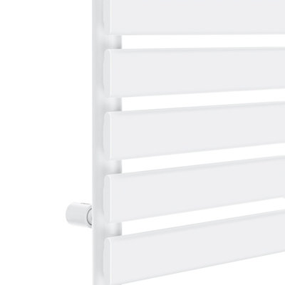 Rinse Bathrooms Flat Panel Electric Heated Towel Rail Touch Screen Timer Bathroom Radiator Prefilled White 1800x600mm 1000W