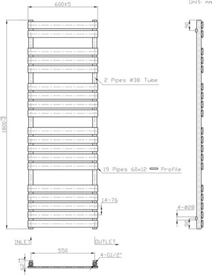 Rinse Bathrooms Flat Panel Electric Heated Towel Rail Touch Screen Timer Bathroom Radiator Prefilled White 1800x600mm 1000W