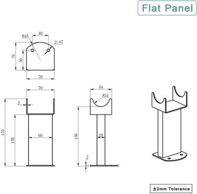 Rinse Bathrooms Floor Mounting Brackets for Flat Panel Column Radiator 2PC/Set (Anthracite)