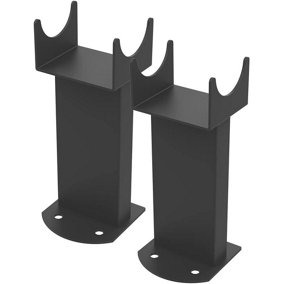Rinse Bathrooms Floor Mounting Brackets for Flat Panel Column Radiator 2PC/Set (Black)