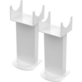 Rinse Bathrooms Floor Mounting Brackets for Flat Panel Column Radiator 2PC/Set (White)