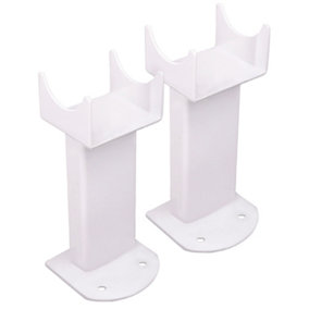 Rinse Bathrooms Floor Mounting Brackets for Oval Column Radiator 2PC/Set White