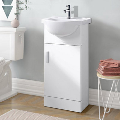 Rinse Bathrooms Gloss White Painted Bathroom Basin Sink Vanity Unit ...