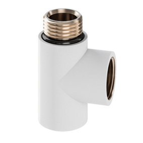 Rinse Bathrooms Heating Element Connector Dual Fuel Towel Rail Warmer Radiator T Piece Radiator Rail White