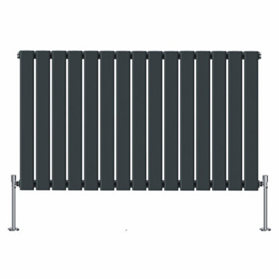 Rinse Bathrooms Horizontal 600x1020mm Flat Panel Column Designer Radiator Anthracite Single Radiators Central Heating